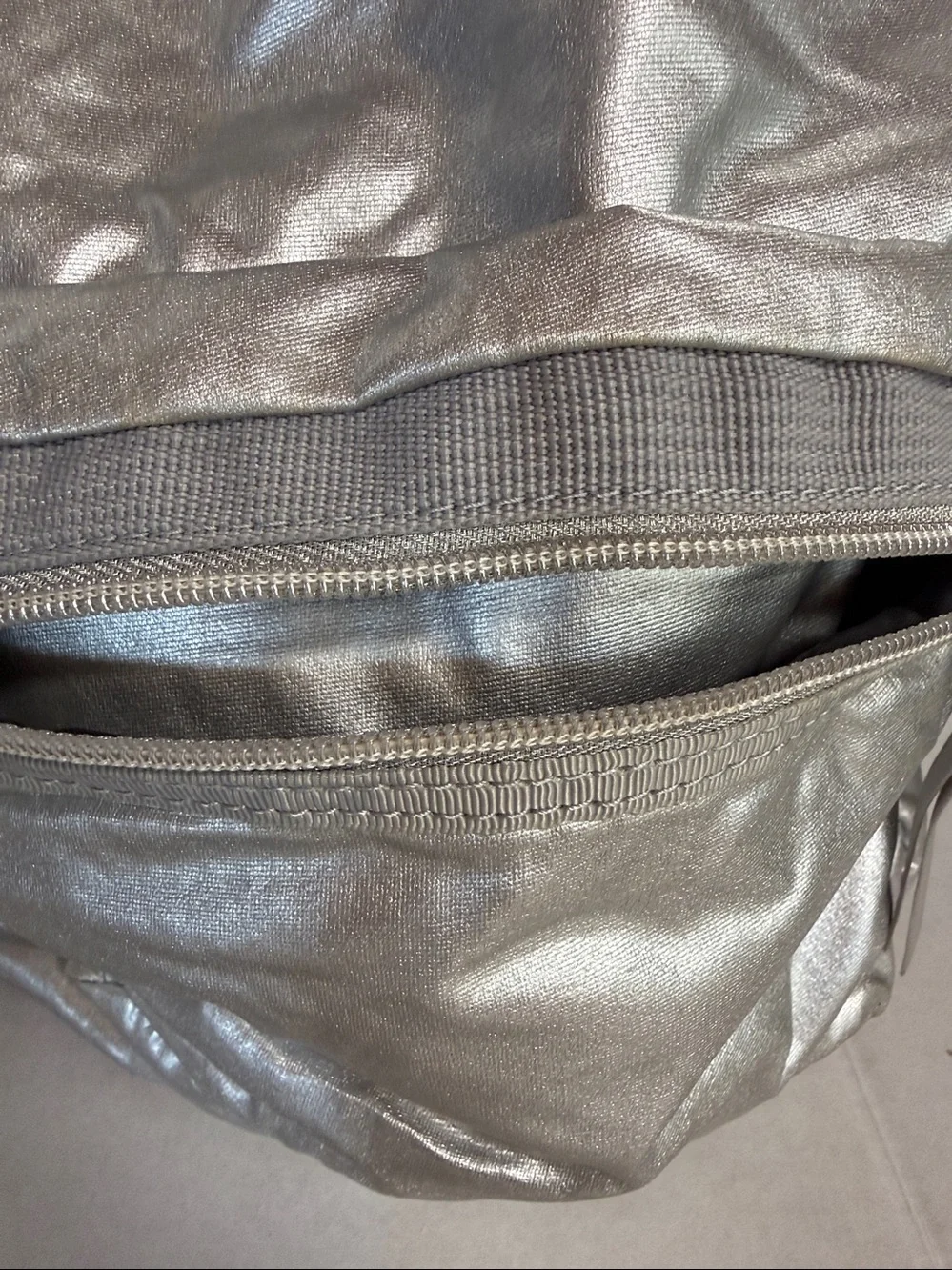 GO Cynthia Rowley Silver Metallic Backpack